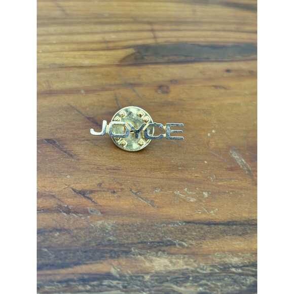 Vintage Gold Tone Joyce Lapel Pin Tie Tack 1” - Picture 2 of 7